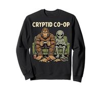 Cryptid Co-Op Sasquatch Bigfoot Alien Playing Video Games Sudadera