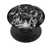 Cryptids Bigfoot Polilla Bosque Leyendas Vintage Art PopSockets PopGrip Adhesivo