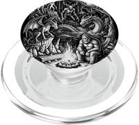 Cryptids Bigfoot Polilla Bosque Leyendas Vintage Art PopSockets PopGrip para MagSafe