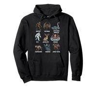Cryptids Chart Cryptid Folklore Criaturas míticas Sudadera con Capucha