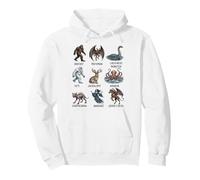 Cryptids Chart Cryptid Folklore Criaturas míticas Sudadera con Capucha