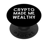 Crypto Made Me Wealthy Cryptocurrency Trading Blockchain PopSockets PopGrip Adhesivo