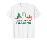 Crypto & Stock Market Trader - Prefiero ser Divertido operar Camiseta gráfica económica, Hombre, Blanco, M