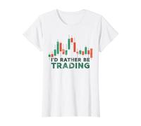 Crypto & Stock Market Trader - Prefiero ser Divertido operar Camiseta gráfica económica, Mujer, Blanco, XS