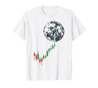 Crypto Trader & Inversor To The Moon Cryptocurrency Trading Camiseta gráfica económica, Hombre, Blanco, S