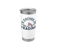 Crypto Trader - Prefiero estar operando - Diseño vintage Vaso térmico de acero inoxidable de doble pared
