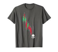 Crypto Trading HODL Vintage Gráfico de acciones a la pérdida Meme Camiseta, Hombre, Asfalto, L