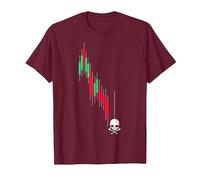 Crypto Trading HODL Vintage Gráfico de acciones a la pérdida Meme Camiseta, Hombre, Granate, L