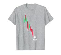Crypto Trading HODL Vintage Gráfico de acciones a la pérdida Meme Camiseta, Hombre, Gris Jaspeado, L