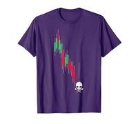 Crypto Trading HODL Vintage Gráfico de acciones a la pérdida Meme Camiseta, Hombre, Morado, S