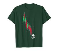 Crypto Trading HODL Vintage Gráfico de acciones a la pérdida Meme Camiseta, Hombre, Verde Bosque, L
