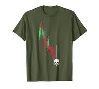 Crypto Trading HODL Vintage Gráfico de acciones a la pérdida Meme Camiseta, Hombre, Verde Oliva, L