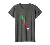Crypto Trading HODL Vintage Gráfico de acciones a la pérdida Meme Camiseta, Mujer, Asfalto, XS