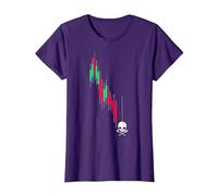 Crypto Trading HODL Vintage Gráfico de acciones a la pérdida Meme Camiseta, Mujer, Morado, L