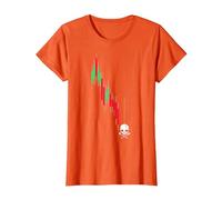 Crypto Trading HODL Vintage Gráfico de acciones a la pérdida Meme Camiseta, Mujer, Naranja, S