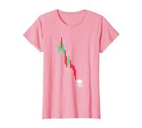Crypto Trading HODL Vintage Gráfico de acciones a la pérdida Meme Camiseta, Mujer, Rosado, S