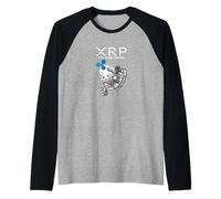 Crypto XRP Ondulación a la Luna Internet Money Astronauta Camiseta Manga Raglan
