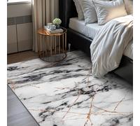 CRYPTOLITE Abstract Area Rug Washable Rug with Non-Slip Backing Low Pile Area Rugs for Living Room,Bedroom,Dining Room,4x6, Gold&Grey