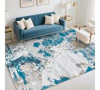 CRYPTOLITE Alfombra de área de 5 x 7 pies, Lavable de Lana sintética para Sala de Estar, Antideslizante, Pelo bajo, Vintage, Bohemio, Abstracto, Floral, para Sala de Estar, Oficina en casa,