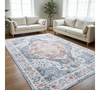 CRYPTOLITE Alfombra de área para Sala de Estar, 9 x 12 pies, Lavable a máquina, Antideslizante, Grande, de Lana sintética, 0.3 Pulgadas, Pelo bajo y no desprende Pelusa, para Comedor, Dormitorio