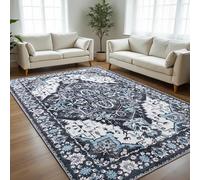 CRYPTOLITE Alfombra de área para Sala de Estar, 9 x 12 pies, Lavable a máquina, Antideslizante, Grande, Lana sintética, 0.3 Pulgadas, Pelo bajo y no desprende Pelusa, Alfombra Grande Bohemia para