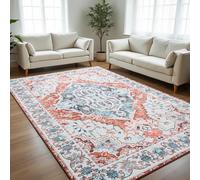 CRYPTOLITE Alfombra de área para Sala de Estar, 9 x 12 pies, Lavable a máquina, Antideslizante, Grande, Lana sintética, 0.3 Pulgadas, Pelo bajo y no desprende Pelusa, Alfombra Grande Bohemia para