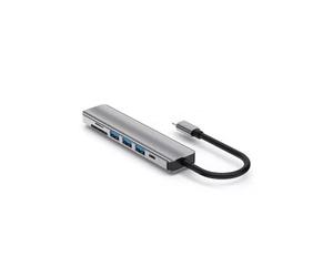 CRYPTON Hub USB C 8 en 1, Adaptador USB C Hub HDMI Ethernet, 3 x USB 3.0, Lector de Tarjetas SD/Micro SD, Potencia suministrada para MacBook Pro, iMac, DELL XPS, ChromeBook con USB C