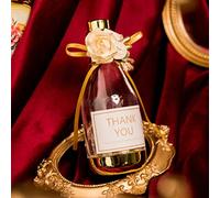 Crysdaralovebi 12 cajas de plástico para caramelos, botella de champán, regalo de boda, caja de matrimonio, caja de plástico para dulces, suministro para eventos (champán, 12 unidades, L-14,5 x 5 cm)