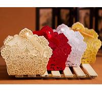 Crysdaralovebi 50/100 cajas de regalo de boda cortadas con láser dorado/blanco, caja de dulces de boda, fiesta, regalos de boda y caja de regalo para invitados boite a dragee (mezcla o envíanos un