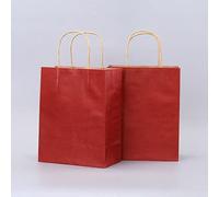 Crysdaralovebi DIY multifunción de color suave bolsa de papel con asas Festival regalo bolsas de compras bolsas de papel Kraft bolsa de embalaje se puede personalizar (8,15x21x8cm)