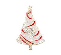 Crysdue Impresionante broche de árbol de Navidad de cristal, accesorio de joyería de Navidad, regalo para mujeres y niñas, Cristal, cristal