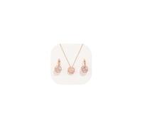 Crysdue Precioso juego de joyas de flores de camelia con circonita cúbica, elegante juego de collar y aretes florales para novia, cumpleaños, día de San Valentín, Navidad, regalos para mujer, Metal