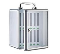 CRYSEU Caja de Aluminio for Guardar Tarjetas de crédito, con asa portátil, Cerradura con Llave y Montaje en Pared.(21x20x27cm/8x8x11in)