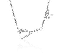 CRYSLOVE Collares de Mujer Serie de Constelación con Colgante Plata Signo del Zodiac Collar de 12 constelaciones con Circonita cúbica Joyas Regalos de Cumpleaños para Mujeres