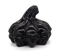 Crystal 8 Sided Skull Statue Stone Obsidian Halloween Home Decor Crystal Witchcraft Craft Sculpture