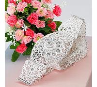 Crystal Argelia - Cinturón de Marruecos para mujer, color dorado y plateado, bata árabe, caftán, Blet, joyería étnica para vestido de novia