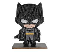 Crystal Art Buddies - Kit Original de Diamond Painting, Batman, Pintura Diamante Colección DC, Set de Manualidades para Niños 6+ con Cristales de Resina Brillantes y Soporte de Madera, 11 cm