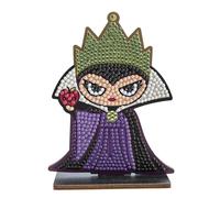 Crystal Art Buddies - Kit Original de Diamond Painting, La Reina Malvada, Disney Blancanieves, Pintura Diamante con Cristales de Resina Brillantes y Soporte de Madera, Set de Manualidades 6+, 11 cm