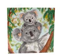 Crystal Art Card - Kit Original de Diamond Painting, Koala, Tarjeta de Felicitación 18 x 18 cm con Cristales de Resina Brillantes, CCK-A121