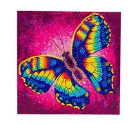 Crystal Art Card - Kit Original de Diamond Painting, Mariposa, Tarjeta de Felicitación 18 x 18 cm con Cristales de Resina Brillantes, CCK-A79