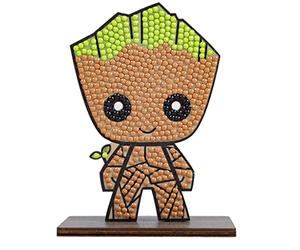 CRYSTAL ART - Kit de figuras de diamantes - Actividad manual de creación y diversión - Adulto y niño - Decoración brillante con colores surtidos - Marvel - Groot
