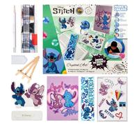 Crystal Art Mega Activity Set - Kit Original de Diamond Painting, Stitch y Angel, Colección Disney Lilo y Stitch, Set de Actividades con Figura de Madera Tarjeta Marcapáginas y Pegatinas, 6+