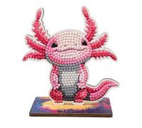 Crystal Art Wildlife Buddies - Kit de Pintura de Diamante Original, Axolotl, Diamantes de Resina Brillante, Juego Creativo 6+ con Soporte de Madera, 11 cm,