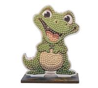 Crystal Art Wildlife Buddies - Kit Original de Diamond Painting, Aligátor, Set de Manualidades para Niños 6+ con Cristales de Resina Brillantes y Soporte de Madera, 11 cm, CAFGR-31GEN050
