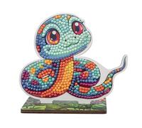 Crystal Art Wildlife Buddies - Kit Original de Diamond Painting, Serpiente, Set de Manualidades para Niños 6+ con Cristales de Resina Brillantes y Soporte de Madera, 11 cm, CAFGR-31GEN045