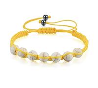 Crystal áspero Trendy Trandy Nylon Rope Beads Beads Mujeres Hombres de piedra natural IMITACIÓN AMBERS AMBERS Strand Bangle Gift Reiki Bracelets (color: beige, tamaño: beige)