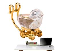 Crystal Baby Carriage - Shiny Mini Ornament | Universal Decorative Stroller with Clear Sparkling Feature, Keepsake Figurine Gift for Celebration Wedding Souvenir Nursery Tabletop Party Home De