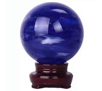 Crystal Ball Blue Crystal Balls Quartz Clear Ball with Wood Stand for Gift Home Decor Telling Ball,Blue Crystal ball-22cm