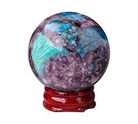 Crystal Ball Gemstone Polished Ball Divination Ball Decorative Ball with Wooden Stand Crystals Ball Stone Stones Ball,45mm