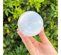 Crystal Ball Glass Ball Transparent Gypsum Ball Ornaments with Base Crafts Suitable for Entrance Home Office Crystal Ball for,100mm